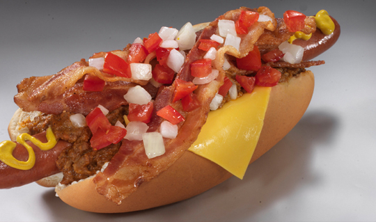 Dining at Pink's Hot Dogs