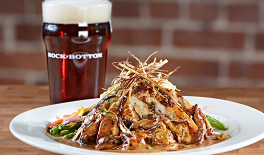Dining at Rock Bottom Brewery