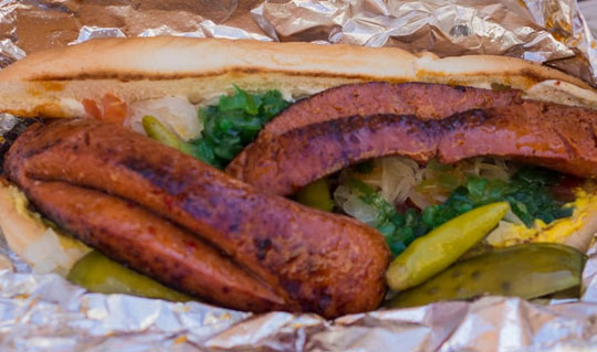 Dining at Gourmet Franks